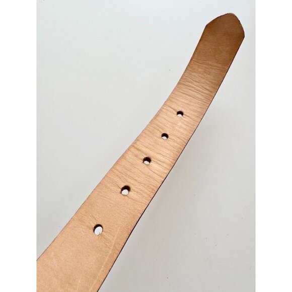 DANIER Brown Croc Embossed Leather Brushed Gold Buckle Hip Belt, Size M - Picture 11 of 14